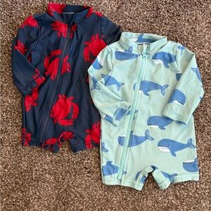 BUNDLE (2) Carter's Just One You ® Baby Boys' Long Sleeve One Piece Rash
Guard